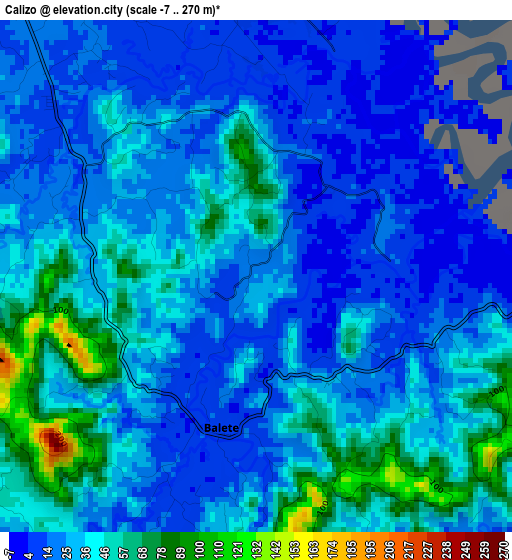 Calizo elevation map