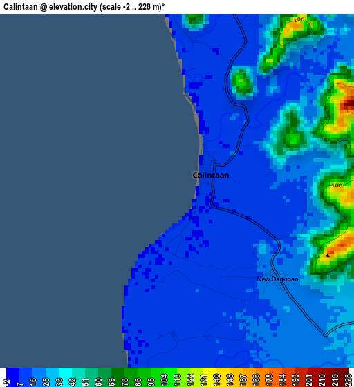 Calintaan elevation map