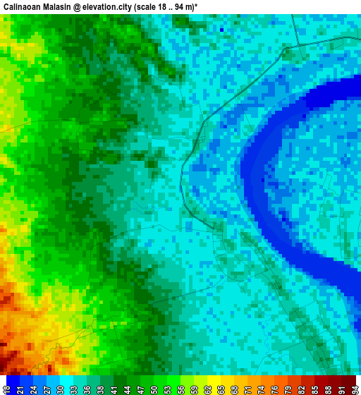 Calinaoan Malasin elevation map