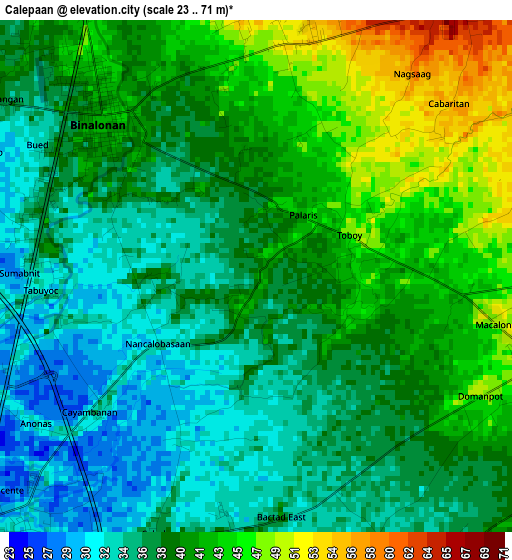 Calepaan elevation map