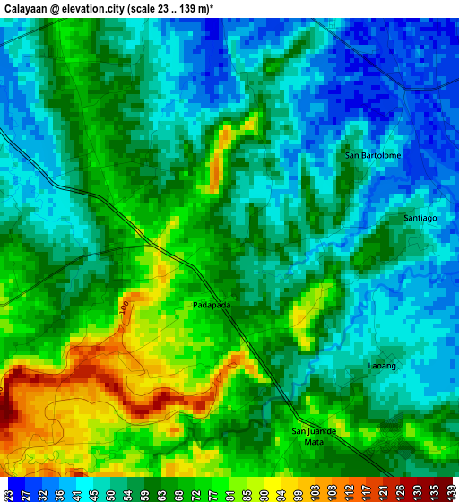 Calayaan elevation map