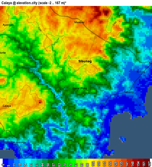 Calaya elevation map