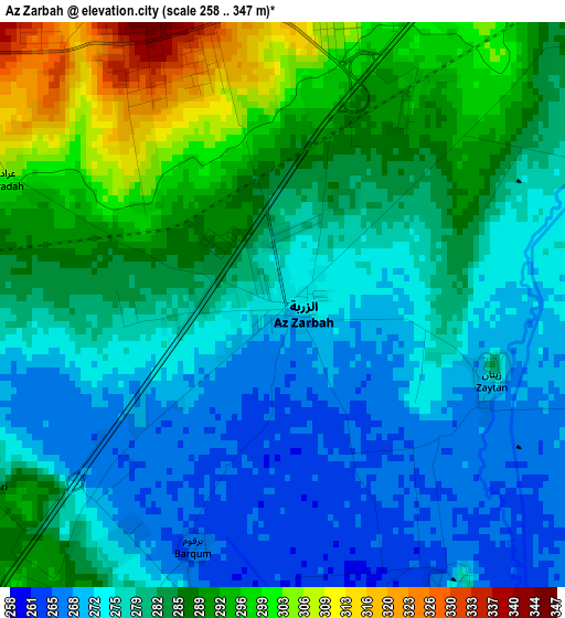 Az Zarbah elevation map