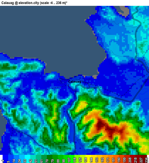 Calauag elevation map