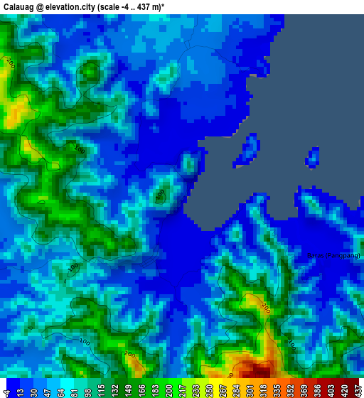 Calauag elevation map