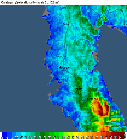 Calatagan elevation map