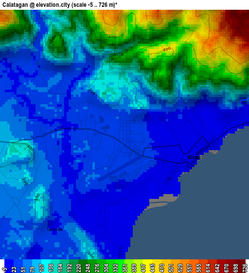 Calatagan elevation map