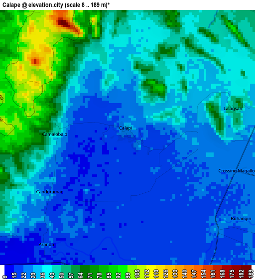 Calape elevation map