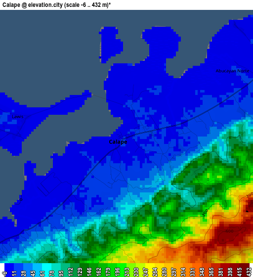 Calape elevation map