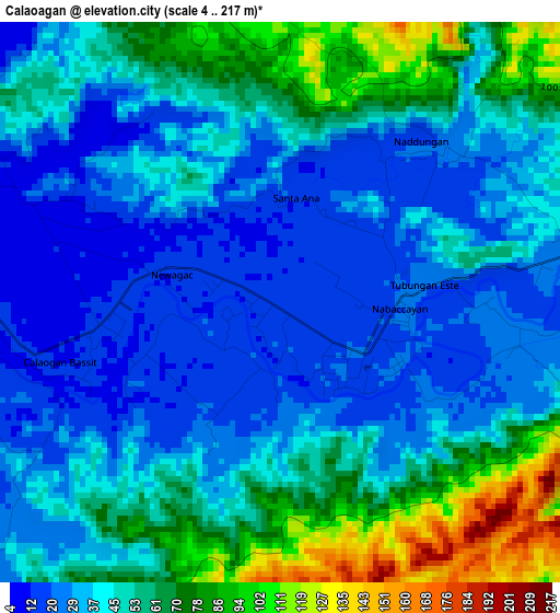 Calaoagan elevation map