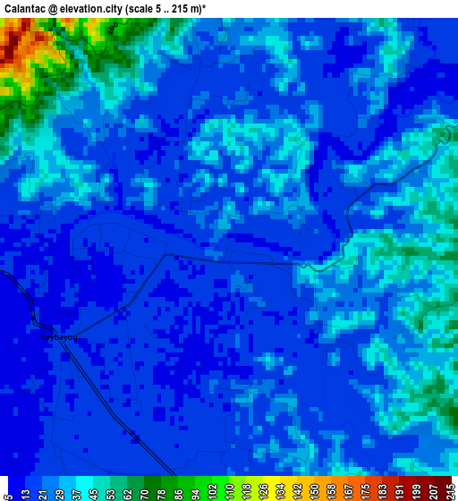 Calantac elevation map