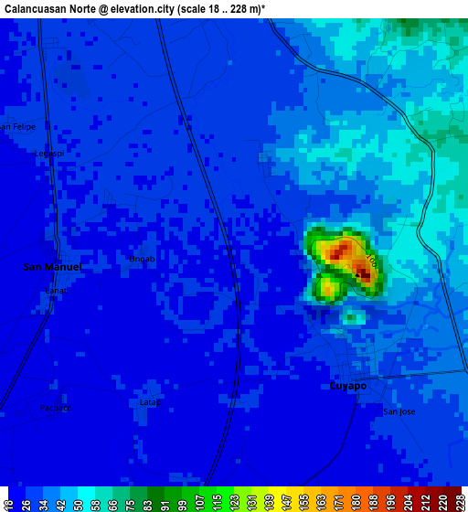 Calancuasan Norte elevation map