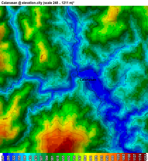 Calanasan elevation map