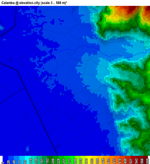 Calamba elevation map