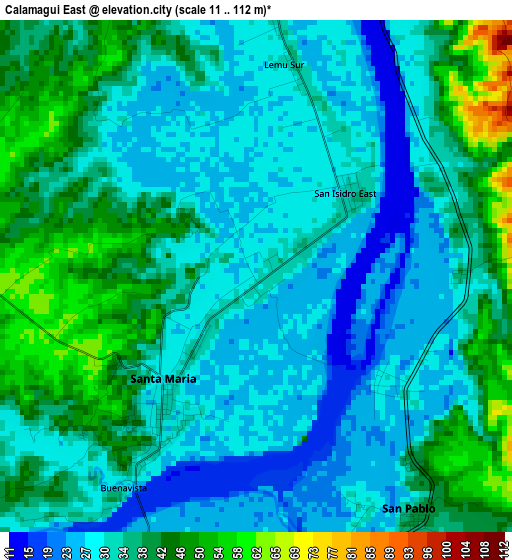 Calamagui East elevation map