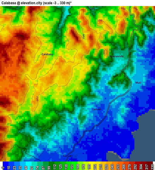 Calabasa elevation map