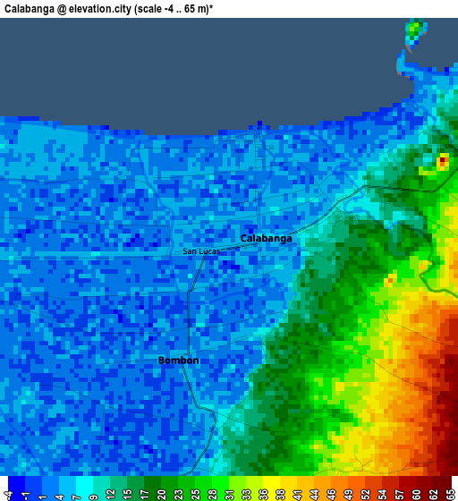 Calabanga elevation map