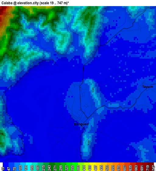 Calaba elevation map