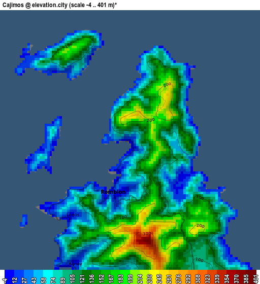 Cajimos elevation map