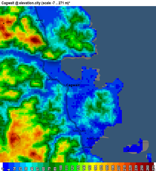 Cagwait elevation map