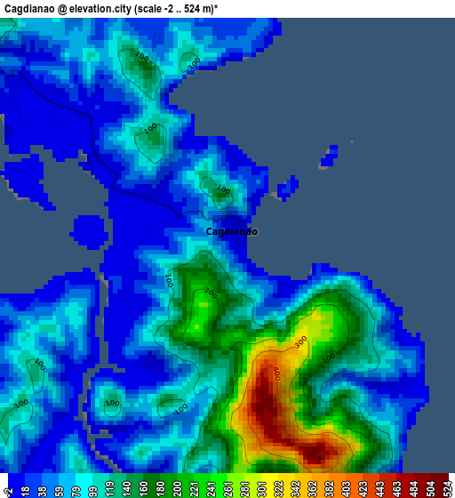 Cagdianao elevation map