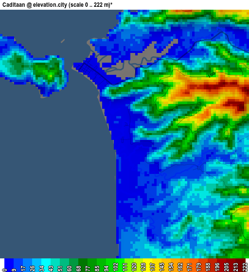 Caditaan elevation map