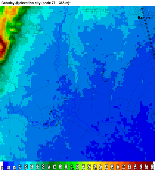 Cabulay elevation map