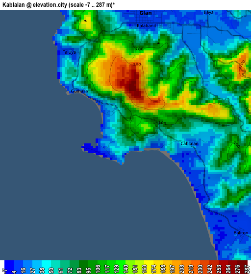 Kablalan elevation map