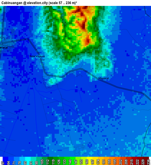 Cabinuangan elevation map