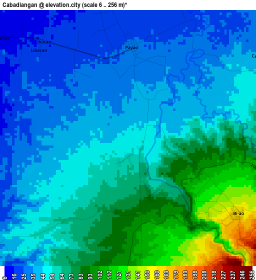 Cabadiangan elevation map