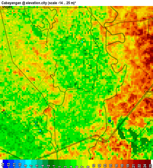 Cabayangan elevation map