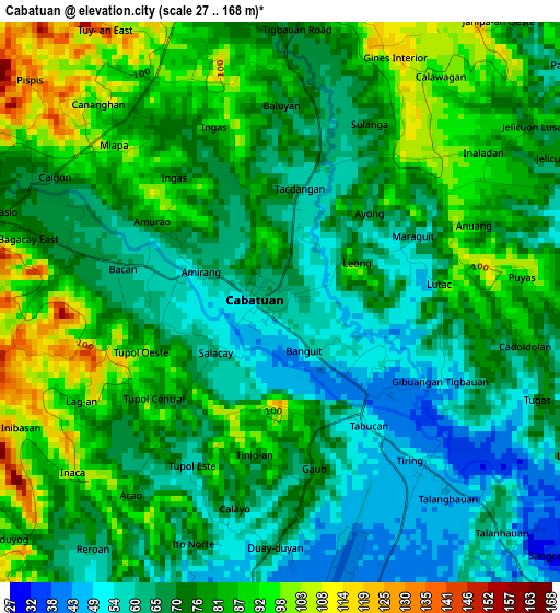 Cabatuan elevation map