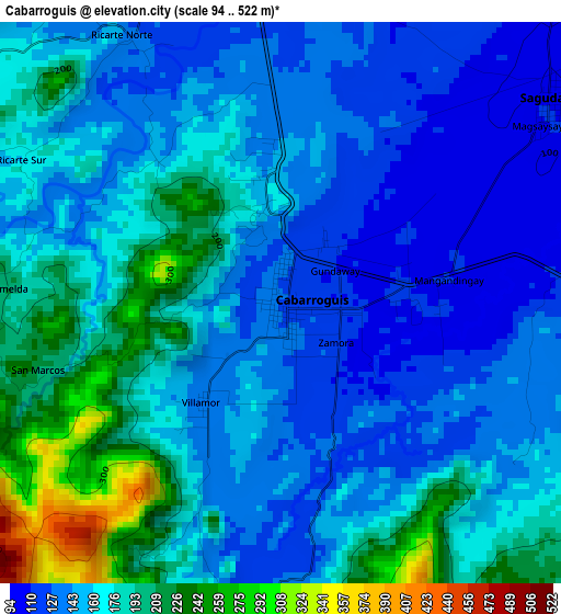 Cabarroguis elevation map