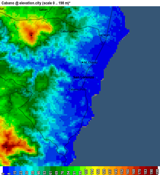 Cabano elevation map