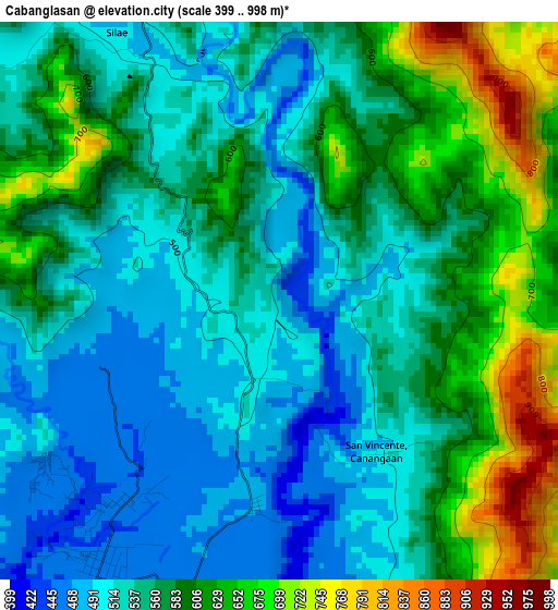 Cabanglasan elevation map