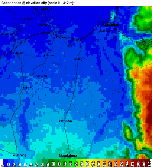 Cabanbanan elevation map