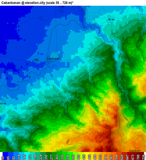 Cabanbanan elevation map