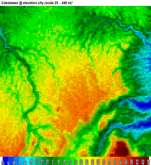 Cabalawan elevation map