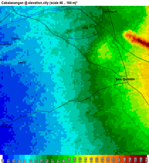 Cabalaoangan elevation map