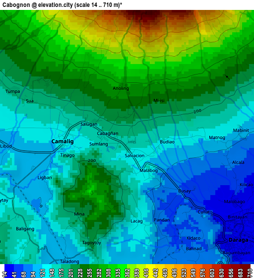 Cabognon elevation map