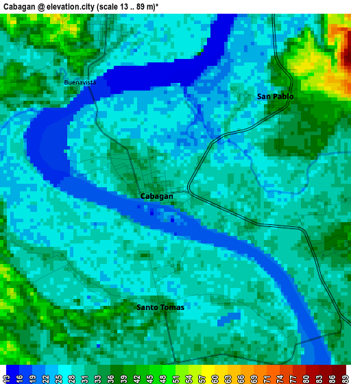 Cabagan elevation map