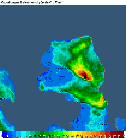 Cabodiongan elevation map