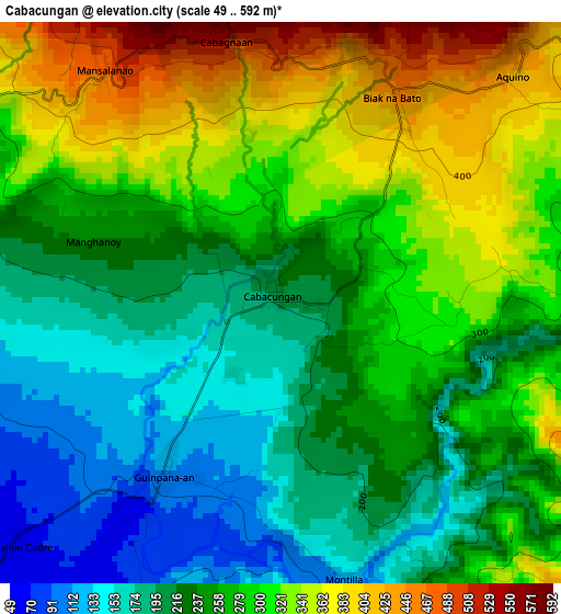 Cabacungan elevation map