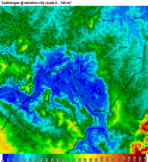 Caabiangan elevation map