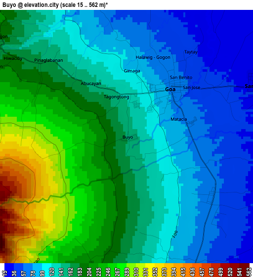 Buyo elevation map