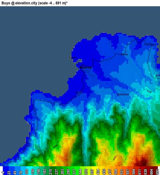 Buyo elevation map