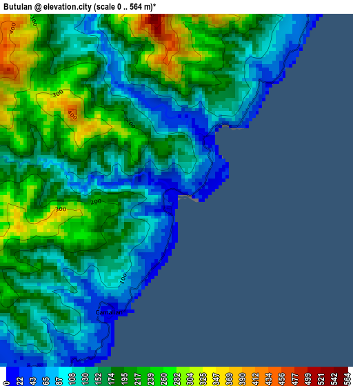 Butulan elevation map