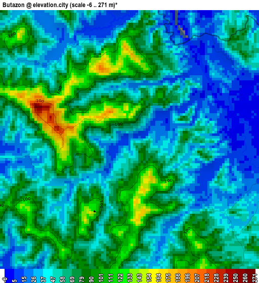 Butazon elevation map