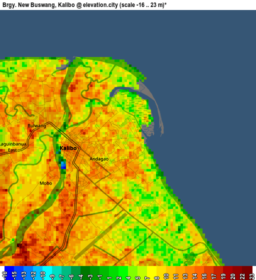 Brgy. New Buswang, Kalibo elevation map