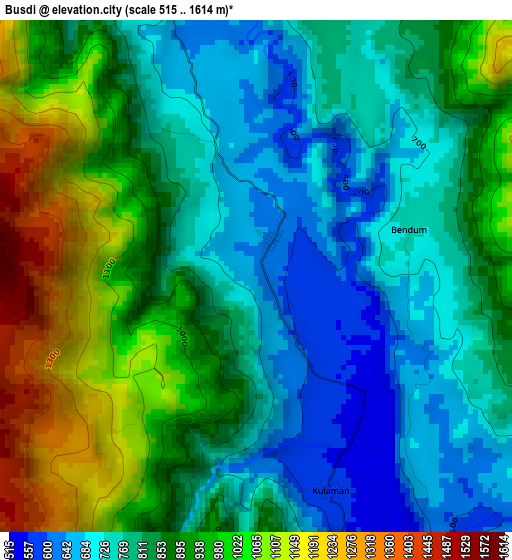 Busdi elevation map